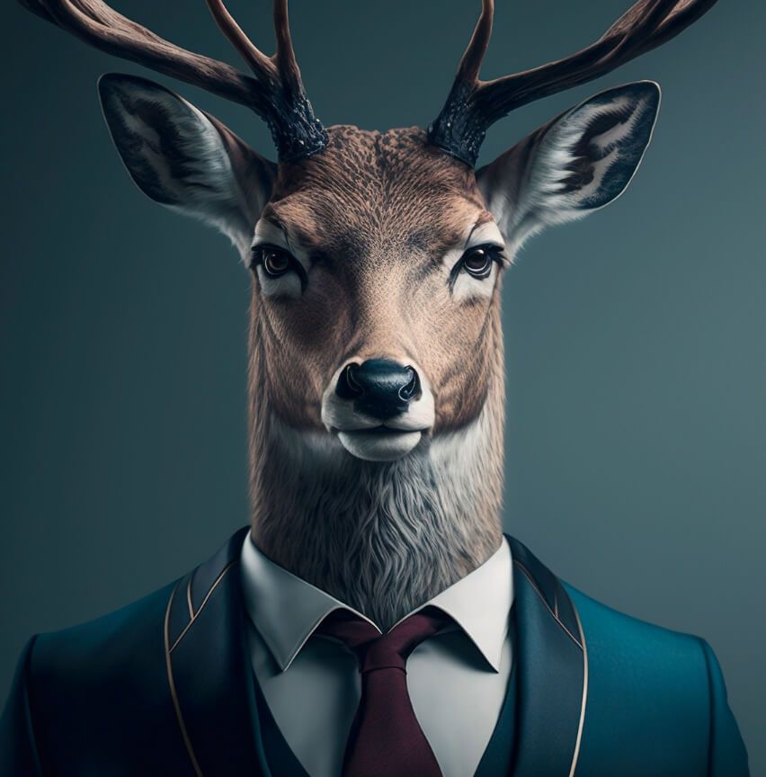 Kreatives Abbild des Hirsches als Job-Typ